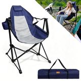 CCLIFE Schommelstoel, opvouwbare campingstoel met draagtas en bekerhouder, verstelbare kanteling, robuuste en draagbare tuinstoel, voor picknick/vissen, gewichtsbelasting 150 kg