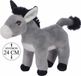 Sandy Knuffeldier Ezel Henkie - zachte pluche stof - boerderij dieren knuffels - grijs - 24 cm