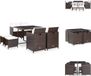 vidaXL 9-delige loungeset met kussens, polyrotan, bruin