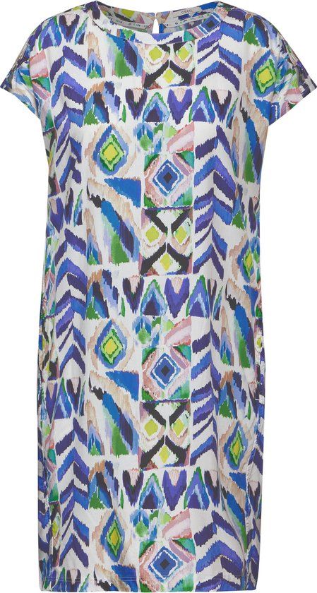 Cecil Multi Print Dress - Women's Dress - Size L - Vanilla White