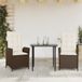 Maison Exclusive - Ensemble à manger de jardin 3 pcs et coussins marron poly rotin