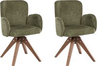Beliani JEAN - Eetkamerstoel set van 2 - Groen - Polyester