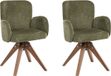 Beliani JEAN - Eetkamerstoel set van 2 - Groen - Polyester