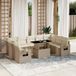 Maison Exclusive - Ensemble de meubles de jardin 10 pièces avec canapé et coussins, beige, en polyrotin