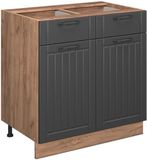 Vicco Fame-Line Meuble bas de cuisine – 80 cm, WB Marbre Gris foncé