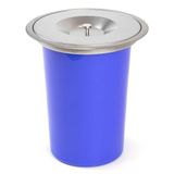 WELL HOME - Inbouw-vuilnisemmer met deksel van roestvrij staal, 8 l, blauw
