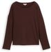Tom Tailor - Chemise ample à manches longues et structure côtelée - Taille S - marron noix foncé