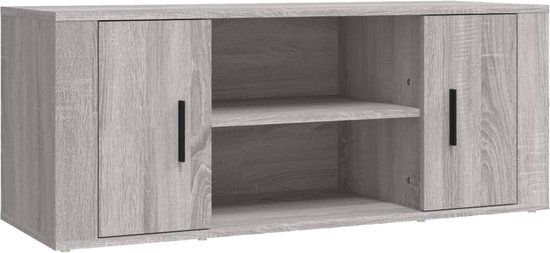 vidaXL Tv-meubel 100x35x40 cm bewerkt hout grijs sonoma eikenkleurig