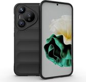 Techsuit Hoesje geschikt voor Huawei Pura 70 - Magic Shield Silicone Back Cover - Zwart