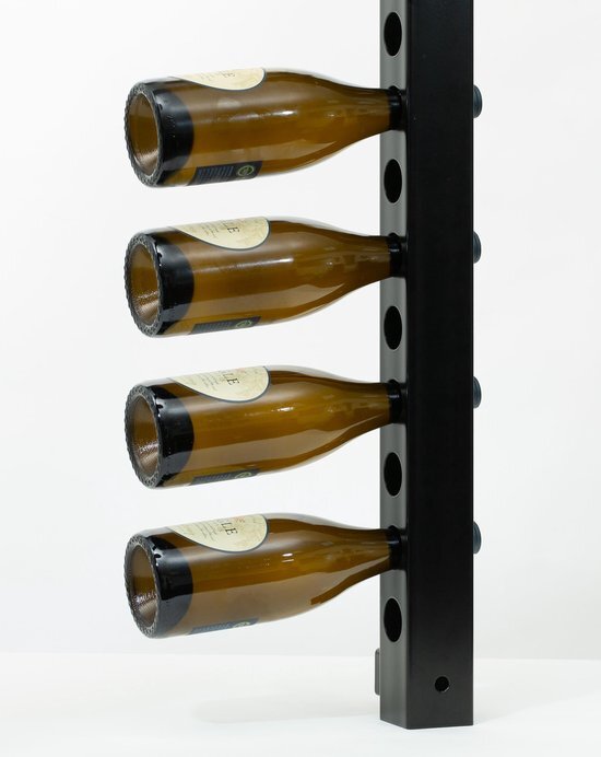 Ferro Duro - wijnrek voor aan de muur -  zwart - geschikt voor 10 flessen - flessenrek