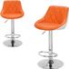 Happiq Barkrukken Madrid - Orange - Set of 2 - Faux leather - With backrest - Height adjustable