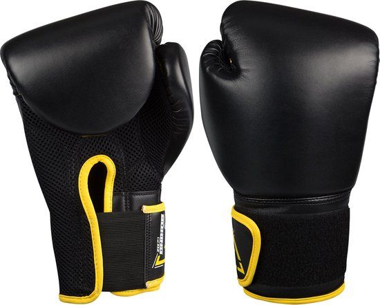 Avento Bokshandschoenen PU - 14 Oz - Zwart/Geel
