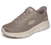 Skechers Heren BOBS B Flex Glacial Edge Sneaker, donker taupe mesh, 7.5 UK
