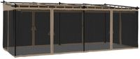 vidaXL Prieel met zijwanden van gaas 6x3 m staal taupe