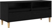 vidaXL TV-kast 100 x 34,5 x 44,5 cm Zwart Eiken Bewerkt hout
