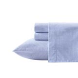 Poppy & Fritz - Twin XL lakenset, katoenen percal beddengoedset, knapperig en cool, stijlvol interieur (Oxford streep blauw, Twin XL)