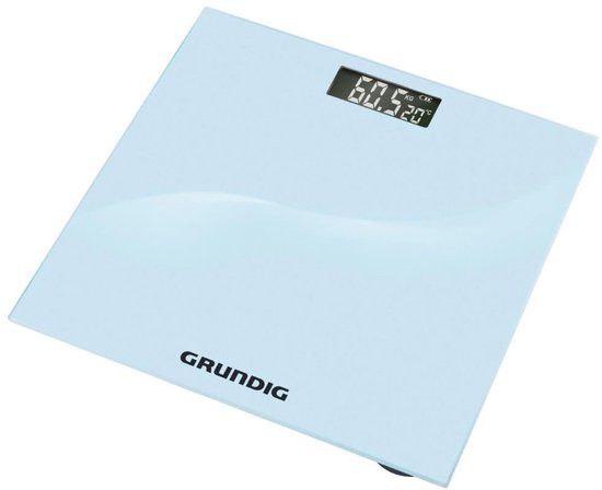 Grundig Digitale Personenweegschaal – Glazen weegschaal met LCD-display – Precisieweegschaal 30x30 cm – Weegschaal met lichaamsanalyse – Antislip ontwerp