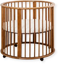 Buxibo – Baby Box – Ronde Houten Speelbox – Playpen – Inclusief Matras – 91x91x85 cm – Bruin