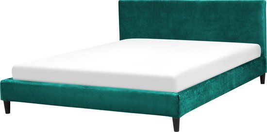 Beliani FITOU - Tweepersoonsbed - Groen - 180 x 200 cm - Fluweel