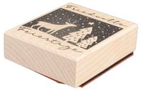 Stempel Joyeux anniversaire 6x7 cm bois blanc