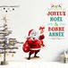 Ambiance Sticker Kerstman, Vrolijk Kerstmis en Gelukkig Nieuwjaar Muursticker - Rood, Wit, Goud, Groen - 100x120cm