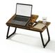 Merkloos Relaxdays Laptoptafel - Verstelbaar - Voor Bank - Inklapbaar - Donkerbruin-Zwart