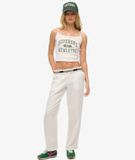Superdry - Linnen broek met trekkoord - Dames - Broeken