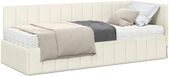 vidaXL Hoekbedframe met Matras 2 st Crème 80 x 200 cm Fluweel