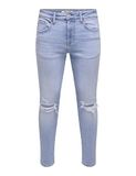 ONLY&SONS - ONSWARP SKINNY DESTROY DNM BOX - Heren - Jeans - 32/32 - Katoen/Elastaan - Light Blue Denim