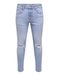 ONLY&SONS - ONSWARP SKINNY DESTROY DNM BOX - Heren - Jeans - 32/32 - Katoen/Elastaan - Light Blue Denim