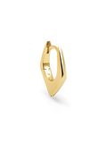 SINGULARU - Point Hoop Loose Earring - Messing losse oorbel met 18 kt goud of rhodium plating en met hoepelmotief - Oorbel met zirkoondetails - Sieraden voor dames