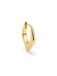 SINGULARU - Point Hoop Loose Earring - Messing losse oorbel met 18 kt goud of rhodium plating en met hoepelmotief - Oorbel met zirkoondetails - Sieraden voor dames