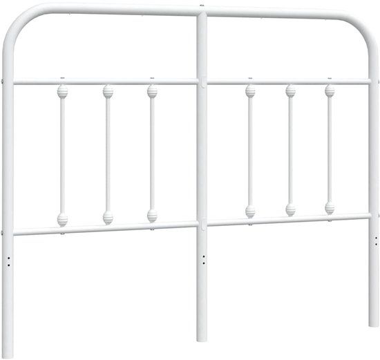 vidaXL Metalen Hoofdbord Wit - 120 cm
