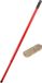 Buemag Houten luiwagen schrobborstel/schrobber inclusief metalen telescoopsteel rood 130 cm