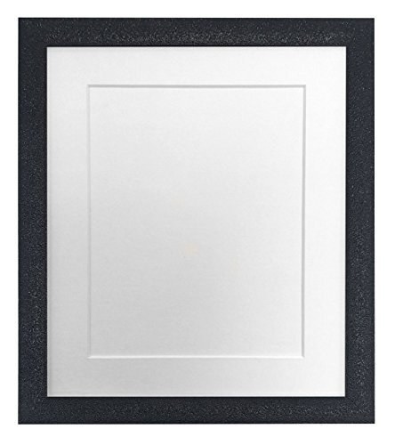 FRAMES BY POST FRAMES DOOR POST Glitz Zwart Foto Frame met Witte Bevestiging 18 x 12 Beeldgrootte 14 x 8 inch Kunststof Glas