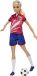Barbie Footballeuse, Poupée Mannequin, Maillot Rouge et Blanc N°9, Cheveux Blonds Queue de Cheval, Dès 3 ans