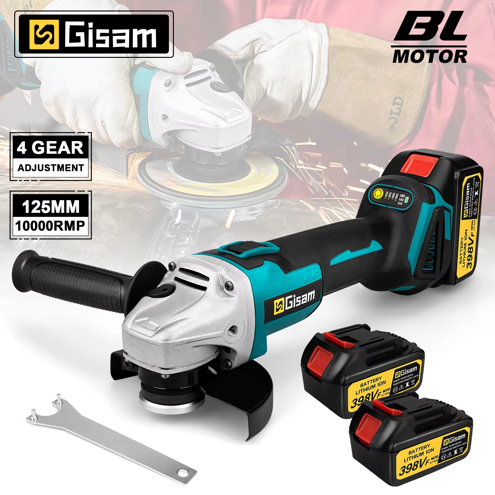 Gisam Gnto 125 MM Borstelloze Elektrische Haakse Slijper Variabele Snelheid M14 Snijmachine Houtbewerking Tool voor Makita 18 v Batterij Pin