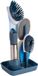 Merkloos Afwasborstel Set - Spons Houder - Keuken Schoonmaken - Geïntegreerde Zeepdispenser - 14 cm Hoog - Bleu