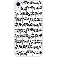 Panda Bedrukt siliconen hoesje compatibel met iPhone XR Réunion de Pandas