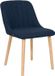 CLP Chaise de salle à manger Arie - Base en bois - Scandinave - Tissu/bleu
