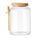 KitchenCraft Idilica Glasbehälter mit Buchenholzdeckel und Bambuslöffel, luftdichter Glaskanister mit Holzdeckel zur Aufbewahrung und Organisation in der Küche, 1200ml