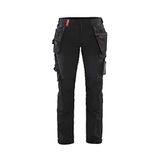 Blåkläder Dames 4-weg stretch werkbroek 7192-1645 - Zwart/Rood - D25