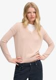 Superdry Pull col V Femme Coton Rose Dust