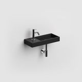 Clou Mini Wash Me fontein 45x19cm kraangat links Keramiek Zwart mat