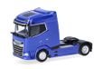 Herpa vrachtwagen model DAF XG facelift trekker 2-assig, blauw, met laadkraan en achtersteun, schaal 1:87