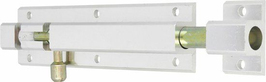 AMIG schuifslot/plaatgrendel - aluminium - 25cm - zilver - incl schroeven - deur - raam