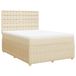 VidaXL Boxspringbed met matras, crème, 140x190 cm, met stoffen bekleding