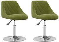 vidaXL Eetkamerstoelen draaibaar fluweel lichtgroen 2 stuks