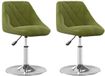 vidaXL Eetkamerstoelen draaibaar fluweel lichtgroen 2 stuks