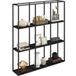 Étagère murale industrielle 9 compartiments, étagère métallique modulaire pour objets de collection, 87,5x18x100cm noir